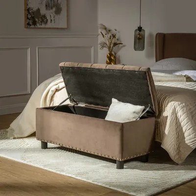 Velúrová lavica KARING s úložným priestorom