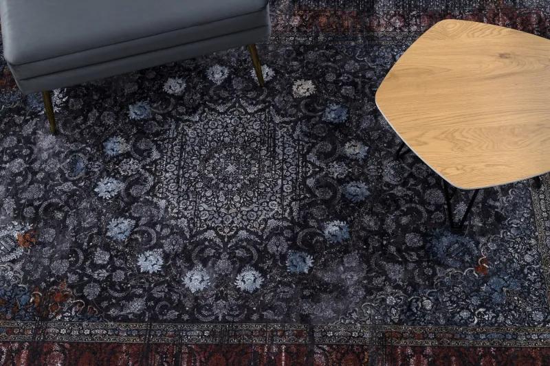 MIRO 51600.810 umývací koberec Rozeta, rám protišmykový - tmavomodrá Veľkosť: 160x220 cm