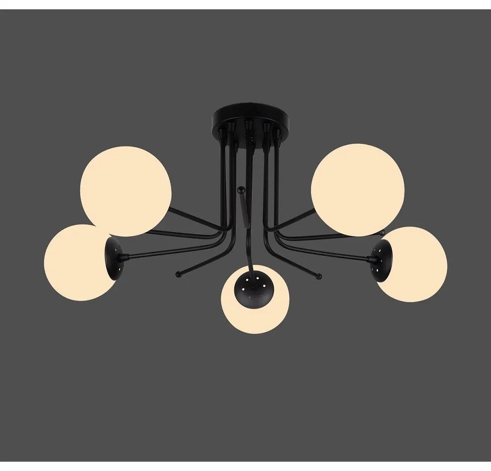 Čierne stropné svietidlo Squid Lighting Star, výška 34 cm