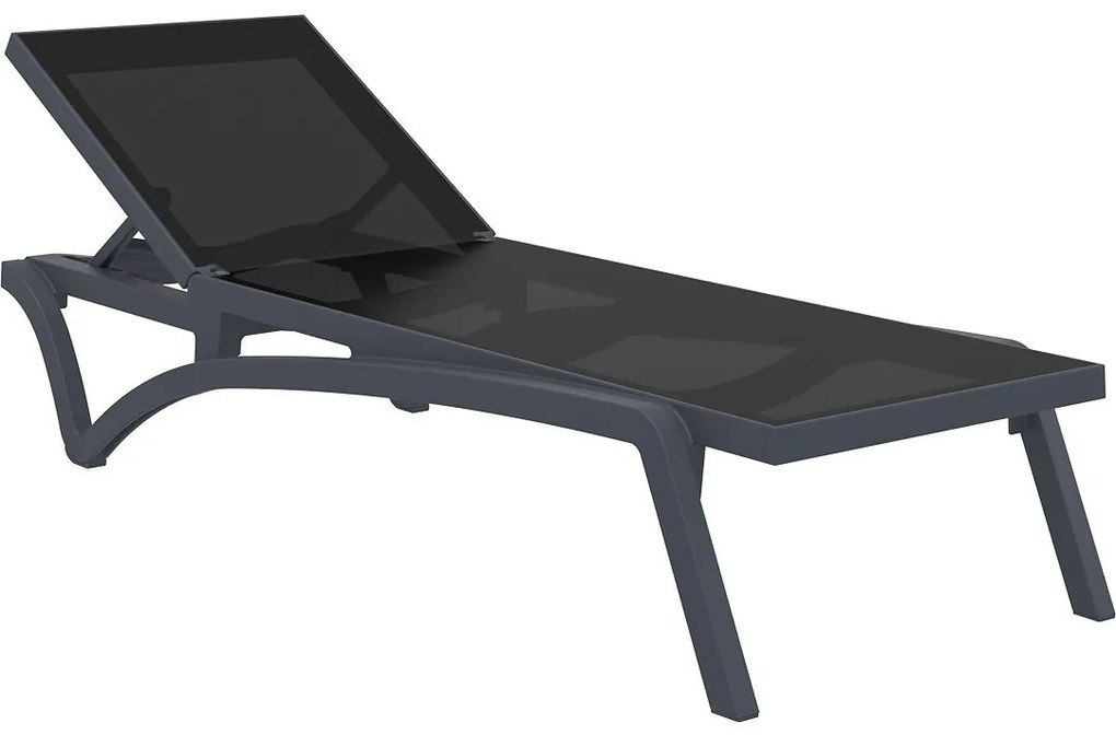 PACIFIC záhradné lehátko dark grey/black