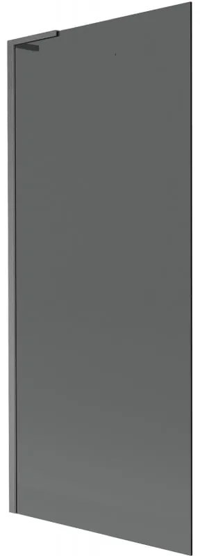 Mexen Next L, 1-krídlová vaňová zástena 80 x 150 cm, 6mm šedé sklo, grafitový profil, 895-080-000-03-40-66
