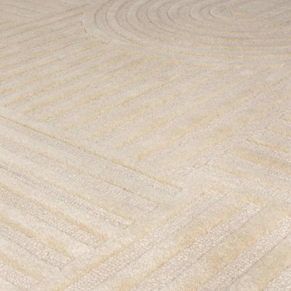 Béžový vlnený koberec Flair Rugs Zen Garden, 120 x 170 cm