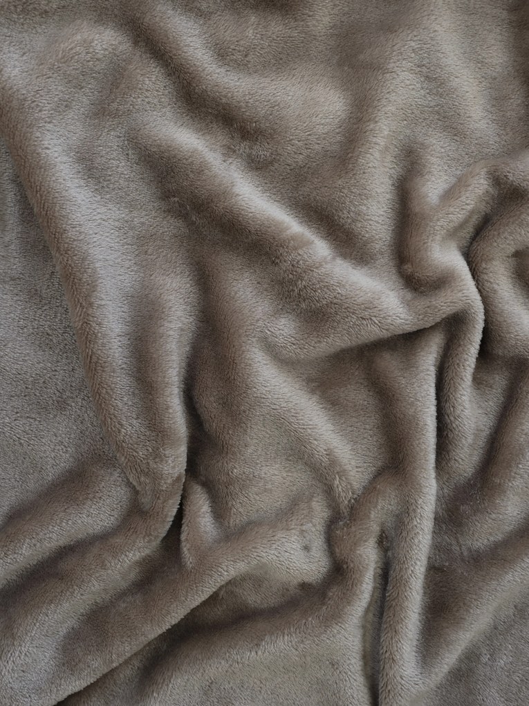 Baránková deka mikroplyš Exclusive 220 × 200 cm – Laura sivohnedá