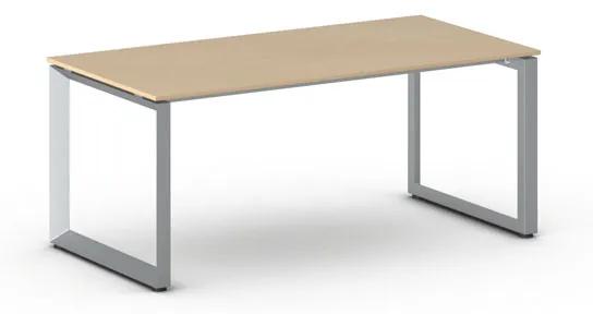 Kancelársky stôl PRIMO INSPIRE, sivostrieborná podnož, 1800 x 900 mm, biela