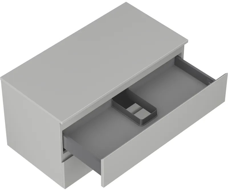 Mexen Orio, kúpeľňová skrinka 90 cm s hornou doskou, 2 zásuvky, sivá matná, 91A10-09047-2-BFFC62