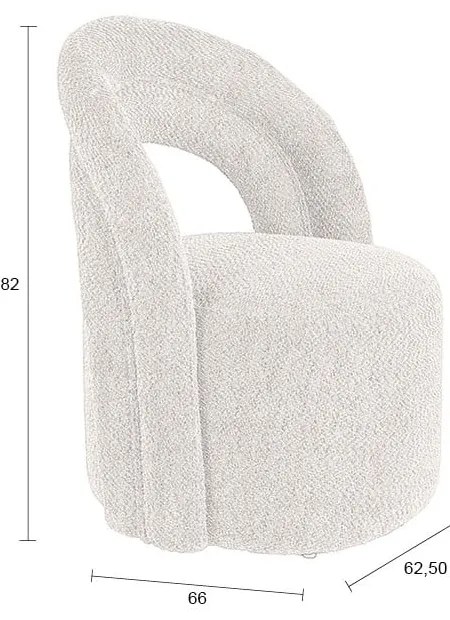Krémové otočné kreslo z textílie buklé Seina – Dutchbone