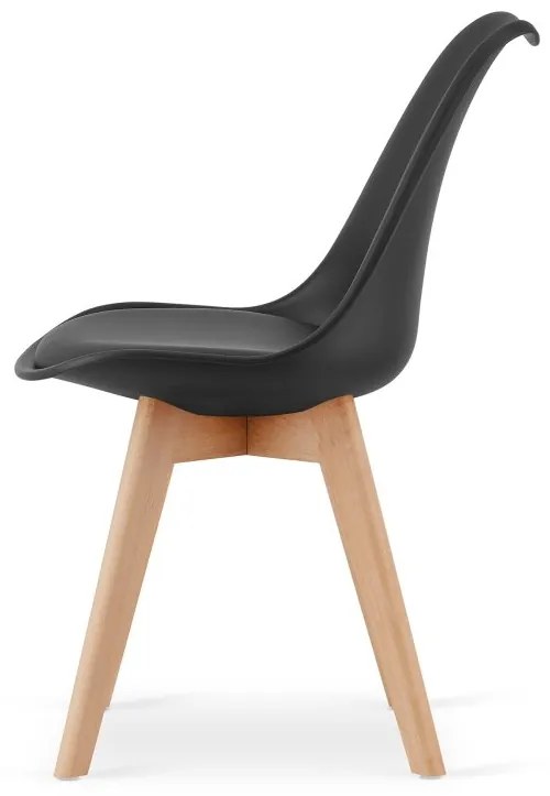 Jedálenská zostava stôl Artisan 80 X 80 čierne nohy + 4 stoličky MARK čierne/ prírodné nohy