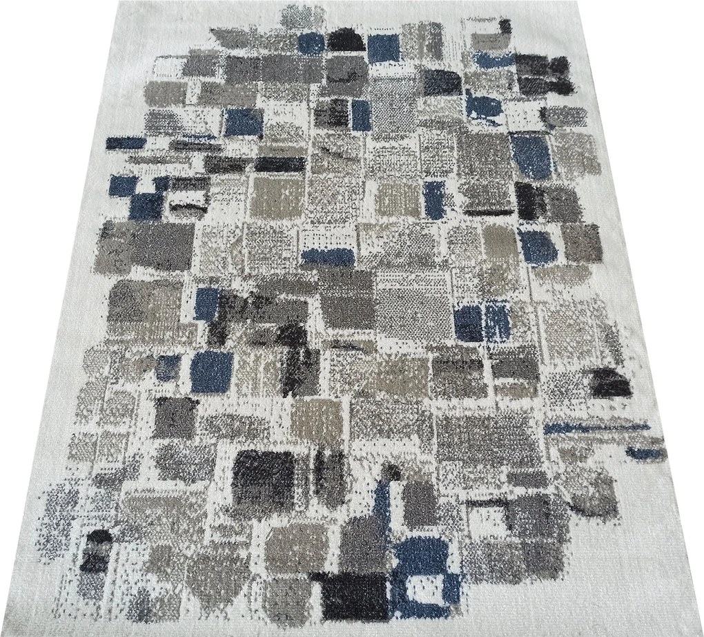 DY Sivý koberec s geometrickým vzorom Lara 04 Rozmer: 60x100 cm