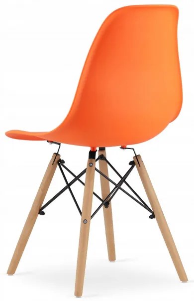 Jedálenský stôl TODI biely 80 cm s tromi stoličkami OSAKA oranžové