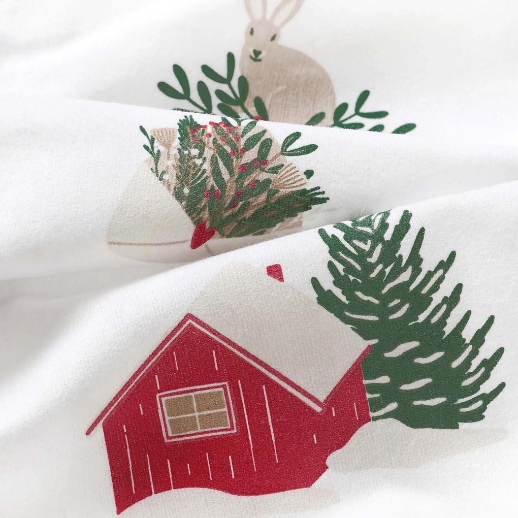 Goldea vianočné flanelové posteľné obliečky - tradičné vianoce 150 x 200 a 50 x 60 cm