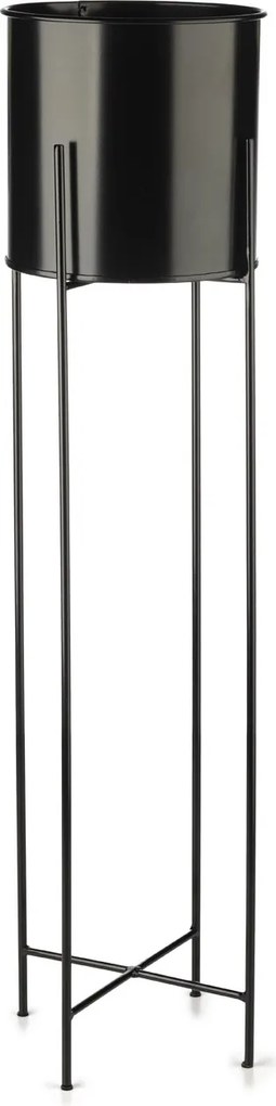 KOVOVÝ KVETINÁČ SO STOJANOM DARK 95X21 CM ČIERNA