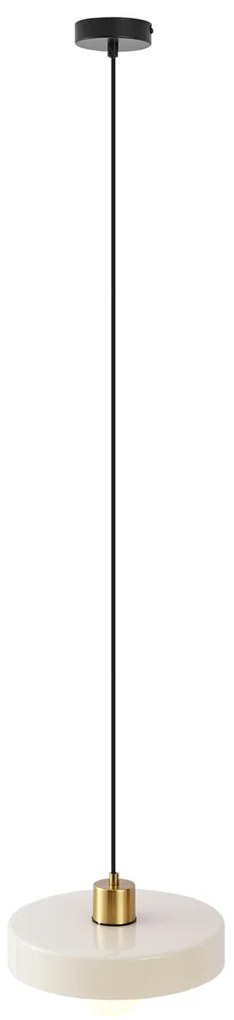 Retro závesná lampa zlatá s béžovým sklom - Jina