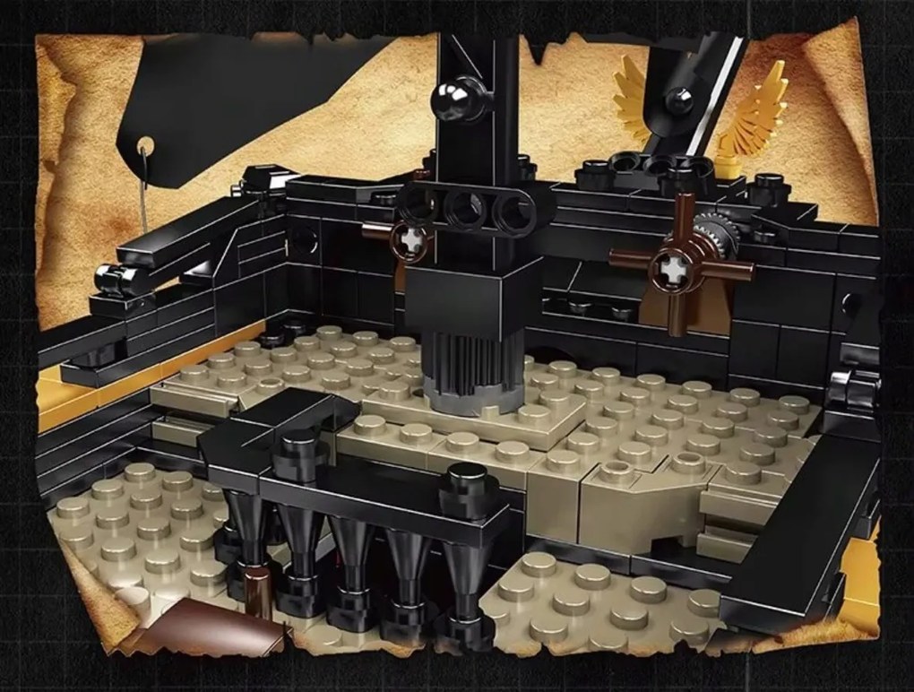 Čierna pirátska loď Mold King, sada stavebných kociek 3180 dielikov ZKL.13199