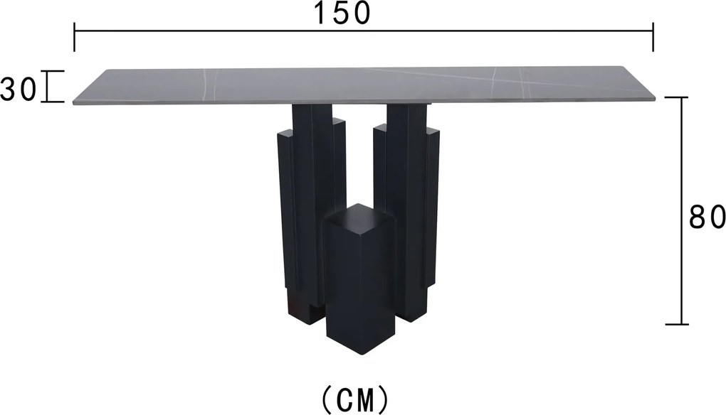 Konzolový stol Modig 150 cm čierny