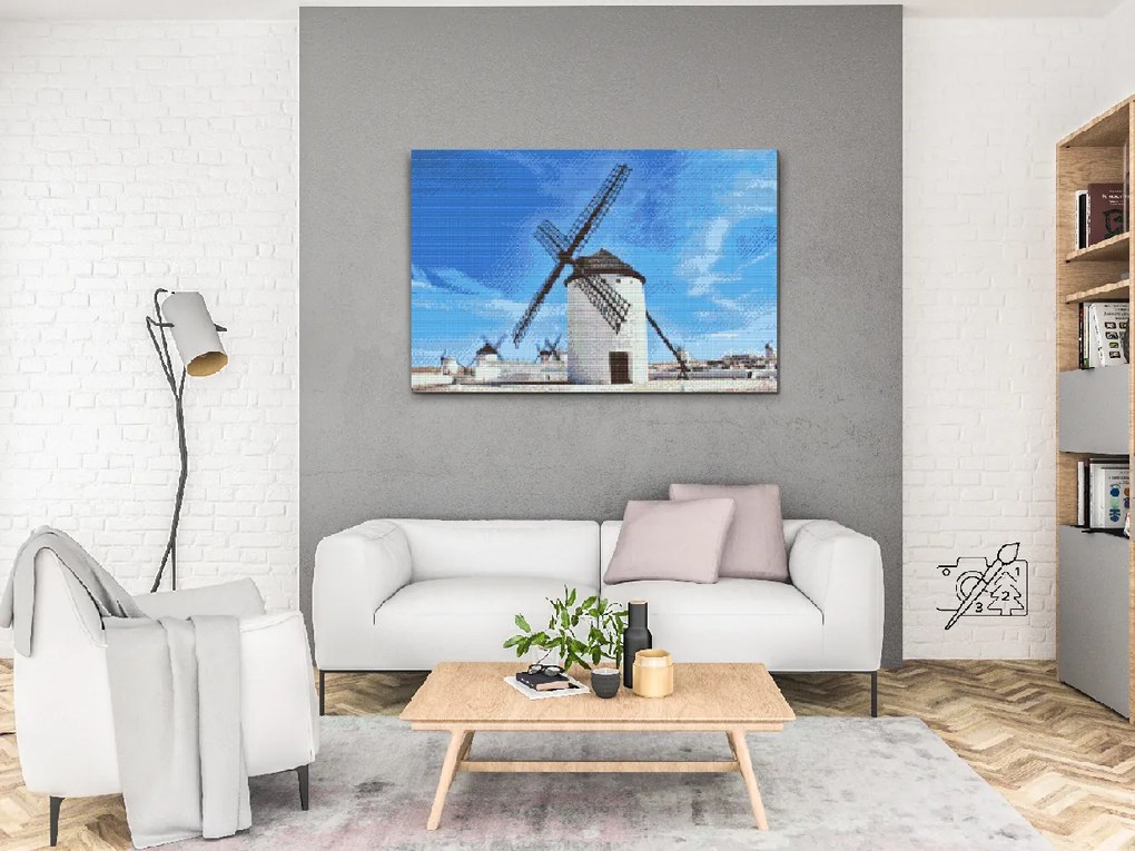 Gario Diamantové maľovanie Veterné mlyny Rozmery: 60 x 40 cm, Rámovanie: Iba zrolované plátno, Diamanty: Okrúhle