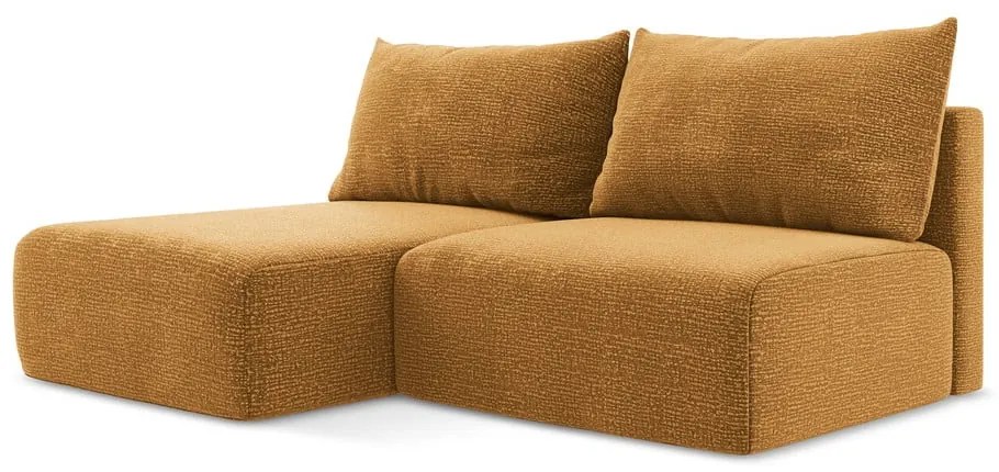 Oranžová rozkladacia/s úložným priestorom rohová pohovka (ľavý roh) Kalena – Makamii