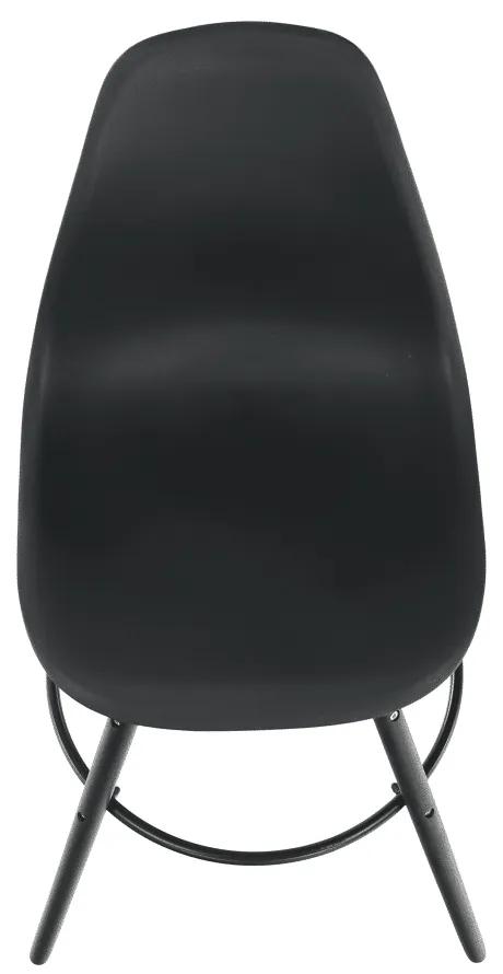 Kondela Barová stolička, čierna, plast/drevo, CARBRY NEW 112080