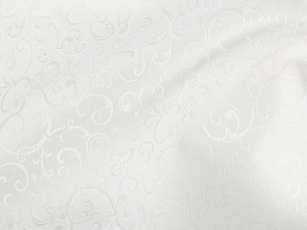 Teflónová látka na obrusy TF-010 Ornamenty - smotanová - šírka 160 cm