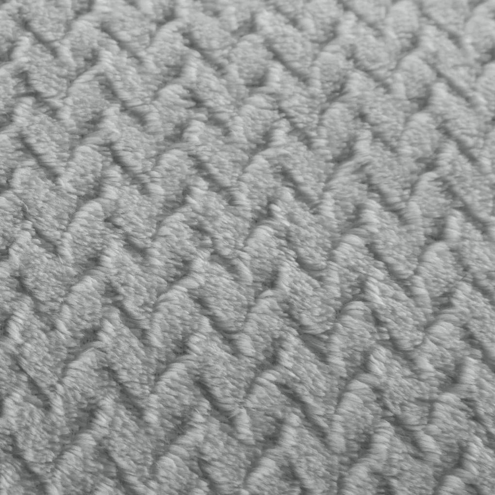 Jemná deka z mikrovlákna s 3D efektom, strieborná-PostelnePrehozy.sk