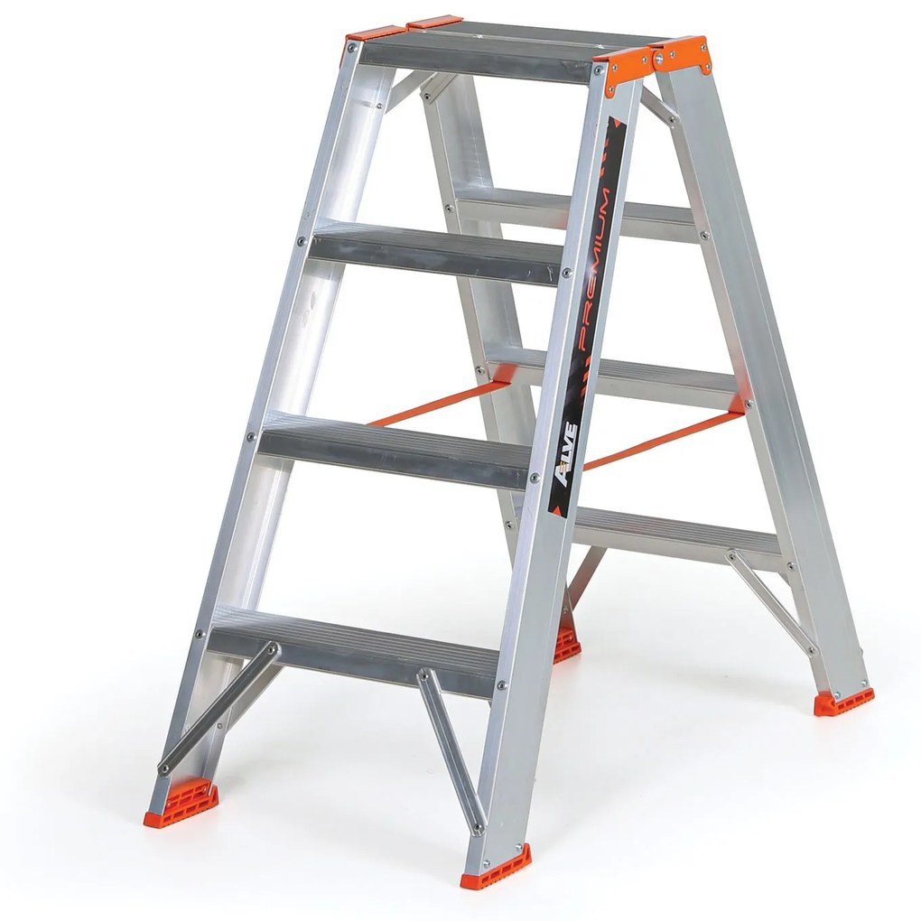 Obojstranné hliníkové schodíky ALVE PREMIUM, 2x4 stupne, výška 0,85 m