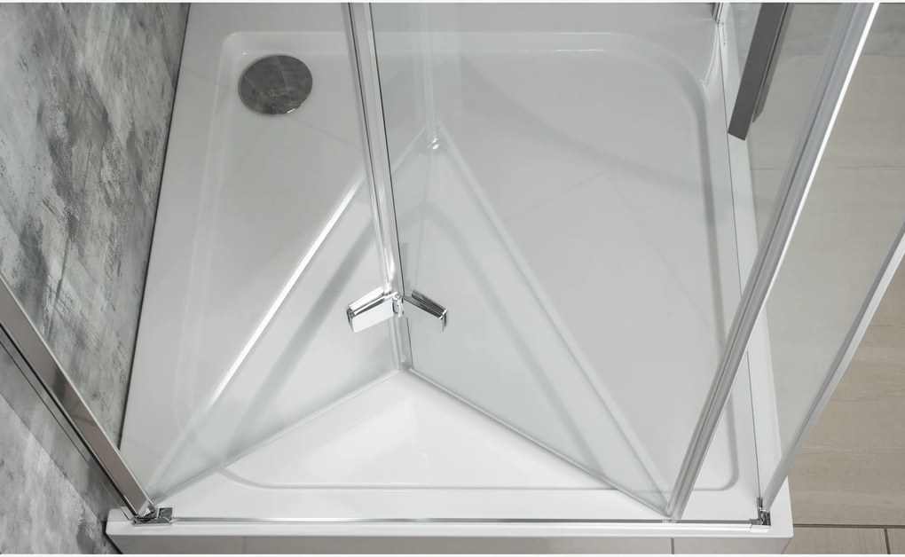 Novoterm Zalamovacie otočné sprchové dvere NV-Style DR CHR 80, chróm/transparent - bez vaničky