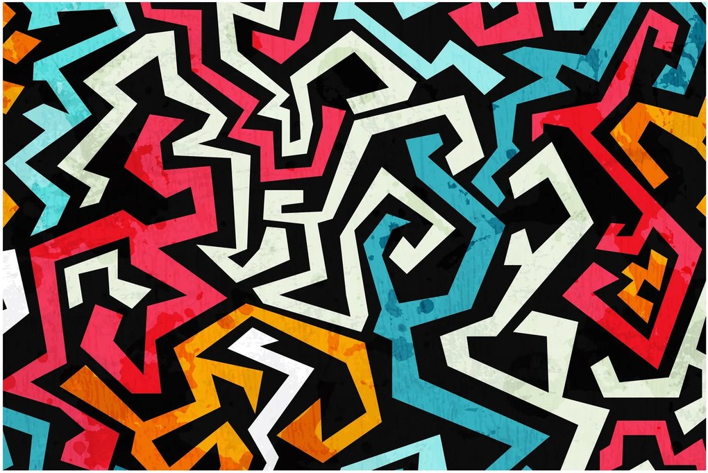 Obraz grafické abstrakcie (90x60 cm)