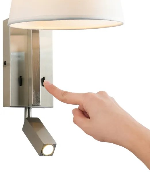 Brilagi - LED Nástenná lampa RAYA 1xE14/40W/230V + LED/3W biela/matný chróm