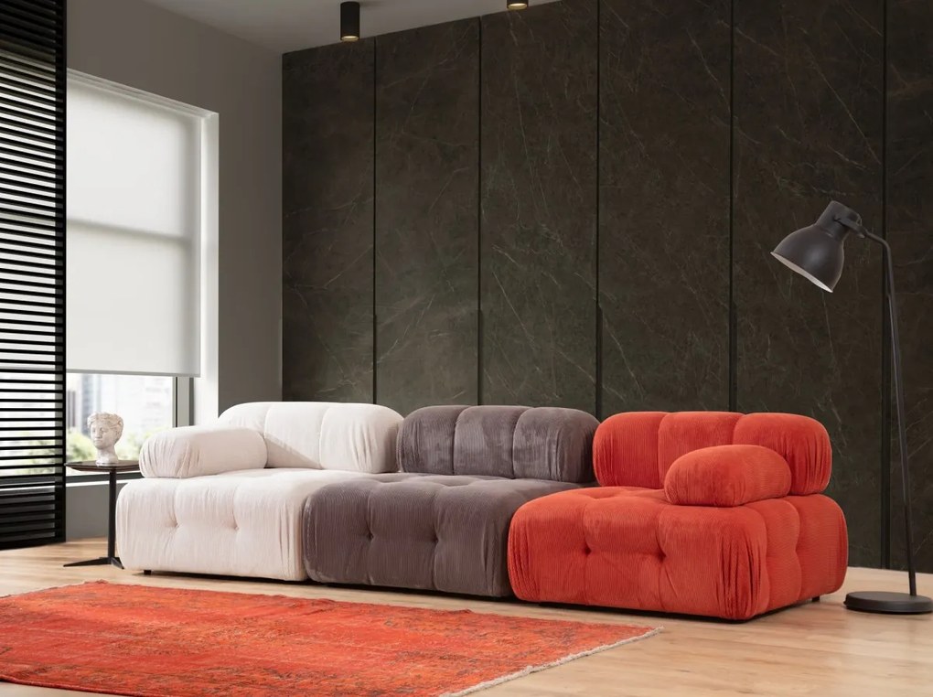 Modulová pohovka Doblo I 315 cm biela/sivá/červená