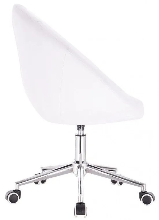 LuxuryForm DESIGN Kreslo VERA na striebornej podstave s kolieskami - biele
