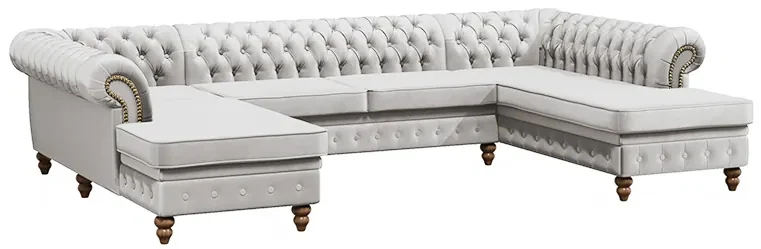 PROXIMA.store - Luxusná sedačka CHESTERFIELD LONG U FARBA NÔH: čierna, DRUH LÁTKY: TORRE - 17, FARBA OZDOBNÝCH ŠPENDLÍKOV: barok