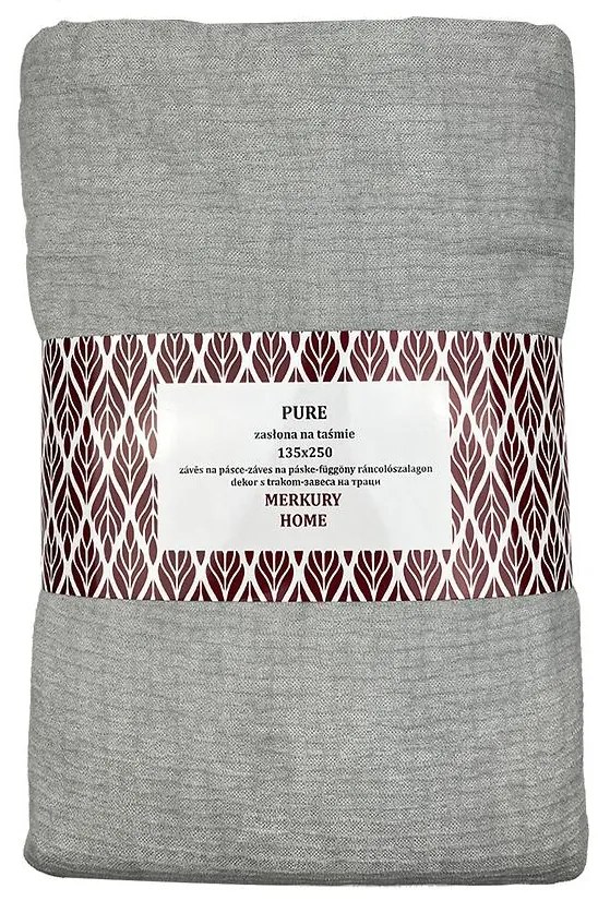 Záves Pure na páske 135x250 svetlosivá Merkury Home