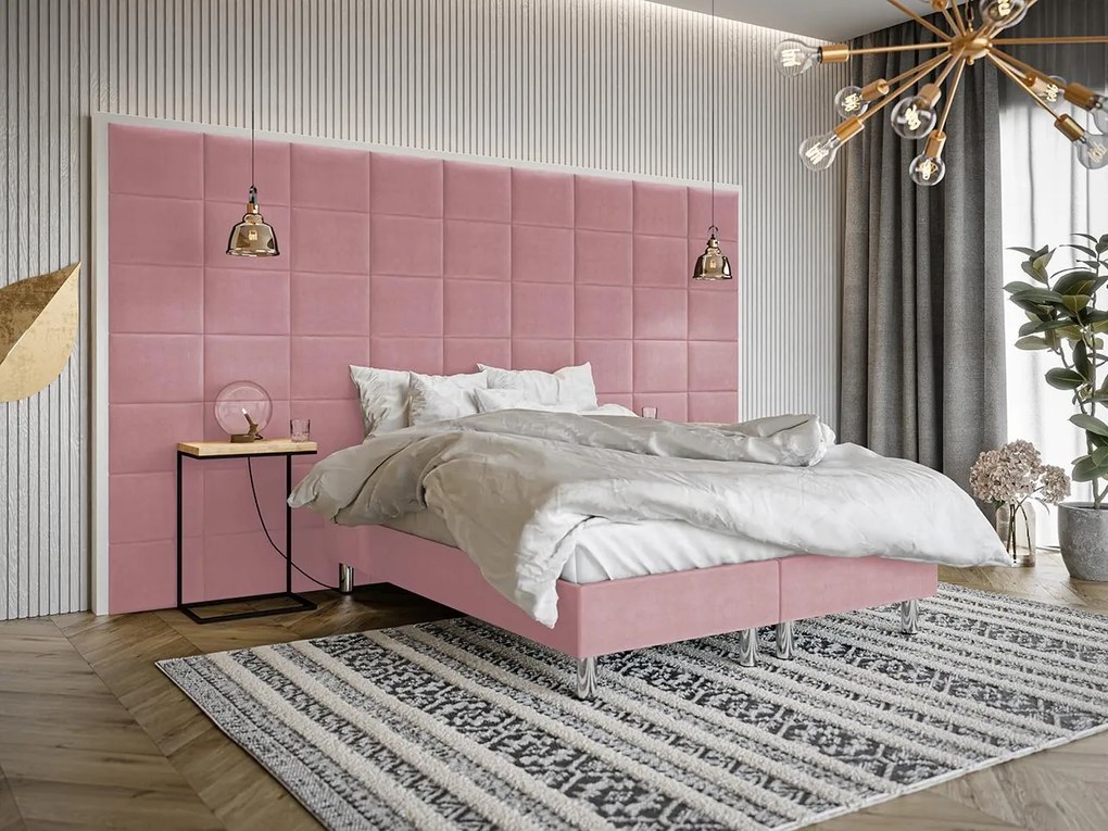 Čalúnená manželská posteľ Estelle B, Dostupné poťahy: ekokoža Soft 017 (biela), Rozmer postele: 140x200
