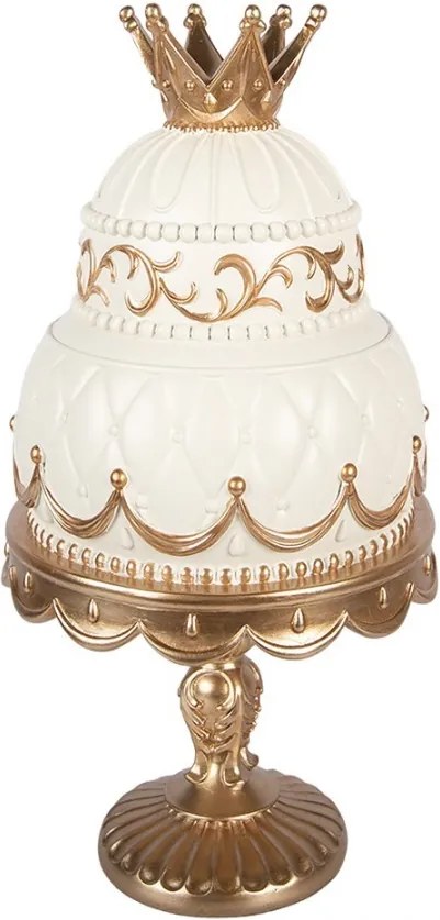 Béžovo-zlatá antik dekorácia torta s kounkou - Ø 19*38 cm