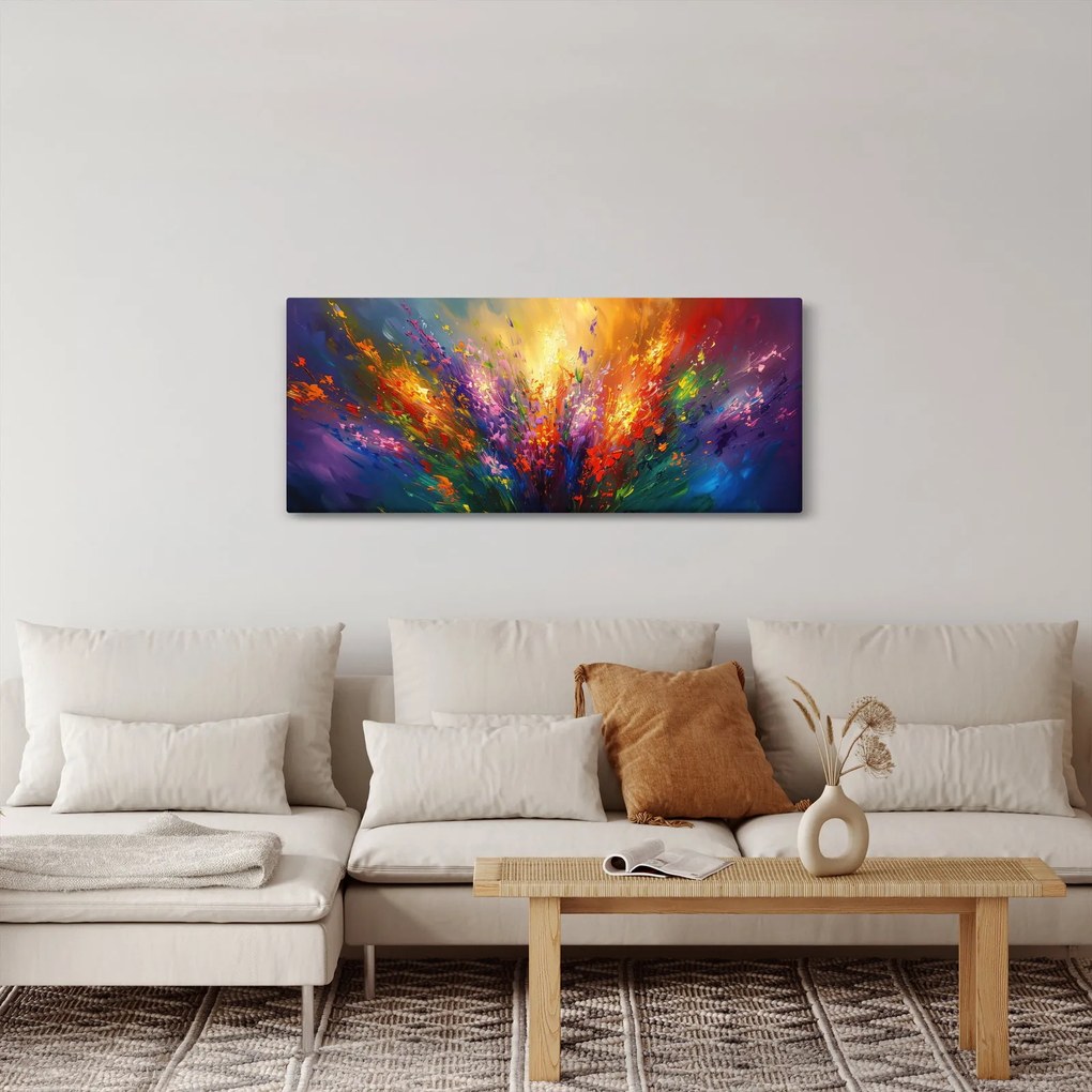 Obraz - Abstrakcia kvetov (120x50 cm)