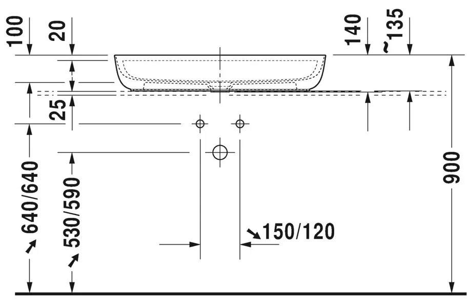 Duravit Luv - Umývadlová misa 800x400 mm, biela 0380800000