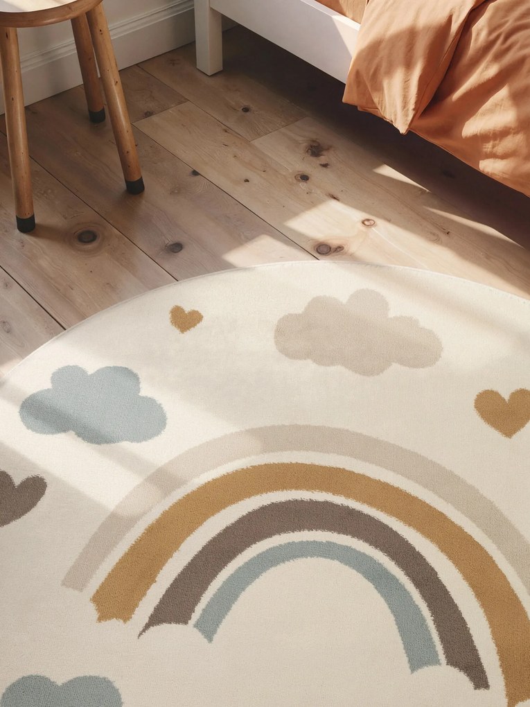 Hanse Home, Detský koberec Adventures 106418 Cream Multicolor kruh, 160x160 (priemer) kruh, viacfarebná, detská izba