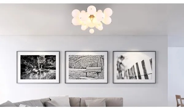 Globo 15633DO - Prisadený luster UDO 3xE14/25W/230V pr. 55 cm biela