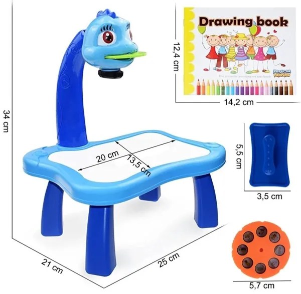 Projektor pre výučbu kreslenia modrý MalPlay