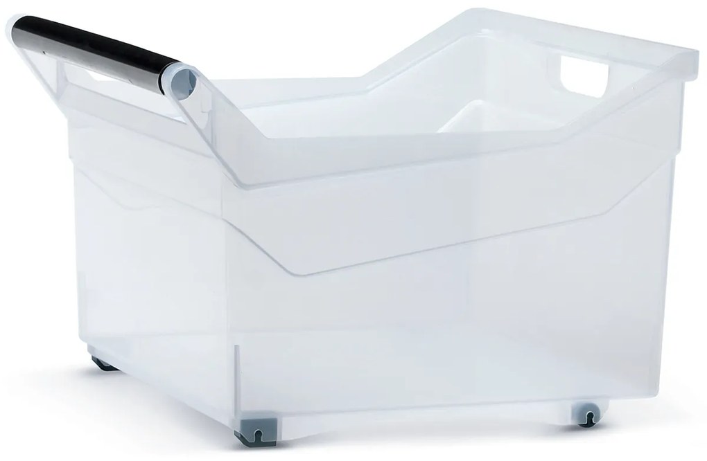 Plastový úložný box na kolieskach NUK5L 29 l - priehľadná