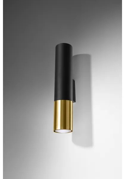 Sollux SL.0950 - Nástenné svietidlo LOOPEZ 2xGU10/10W/230V čierna/zlatá