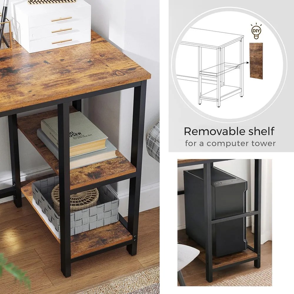 Rohový kancelársky stôl VASAGLE LWD72X