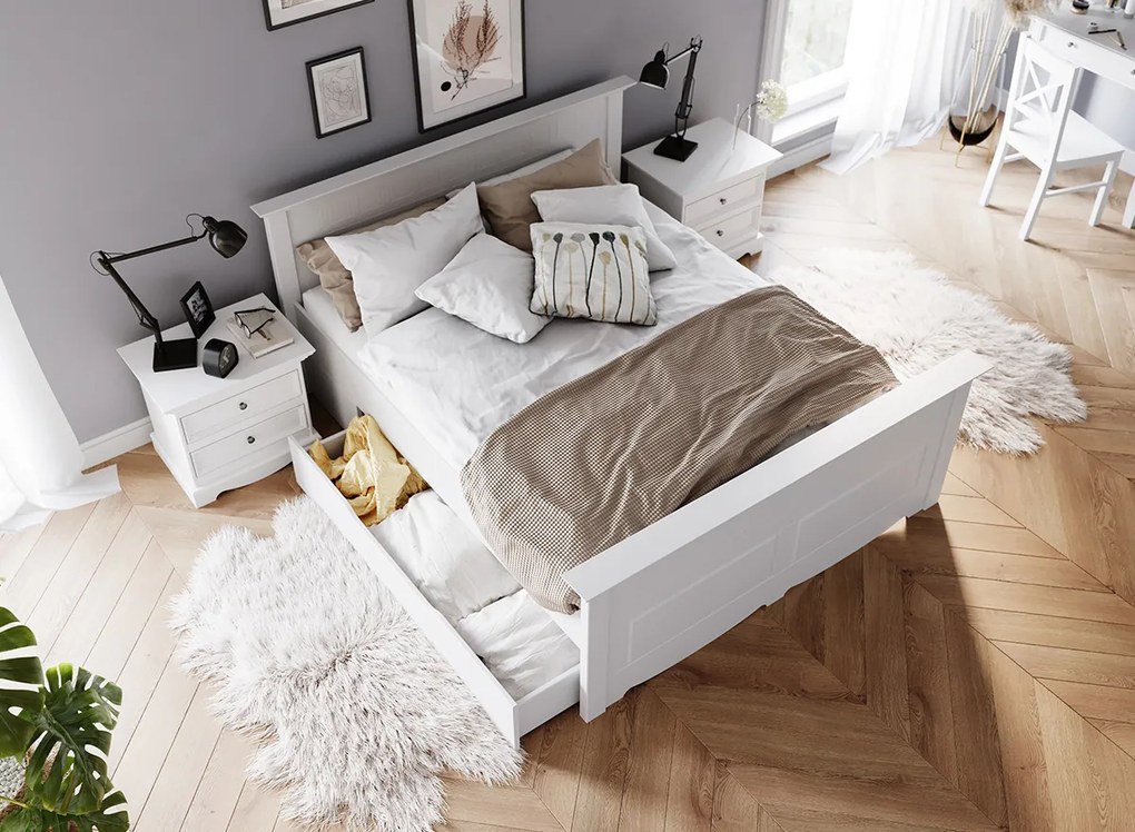 PROXIMA.store - Rustikálna masívna posteľ - BELLUNO ELEGANTE ROZMER: pre matrac 120 x 200 cm, FARBA: biela