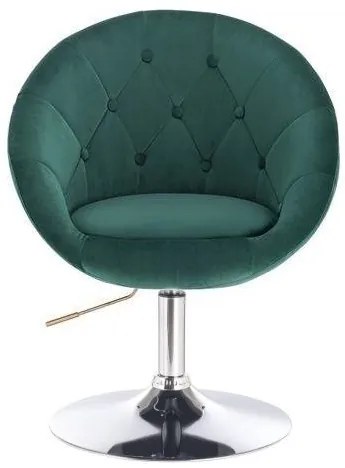 LuxuryForm DESIGN Kreslo VERA VELUR na striebornom tanieri - zelené