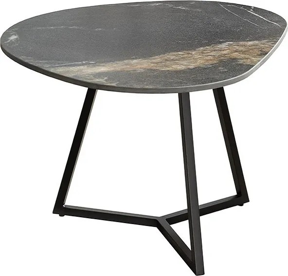 Keramický konferenčný stolík Paquita 70 cm čierny / pieskový