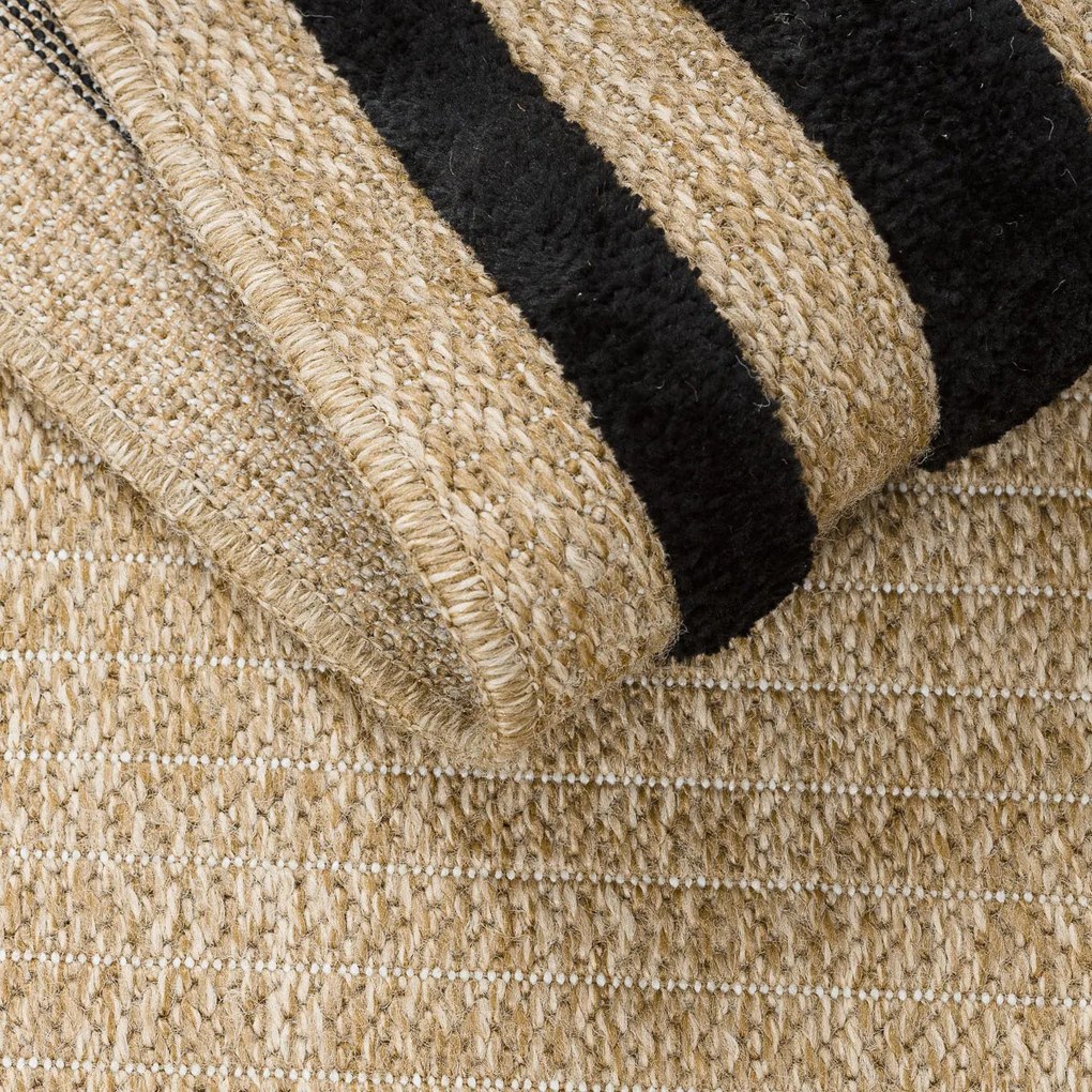 Dywany Łuszczów, Kusový koberec Spark 0687 beige/black, 160x220, béžová, chodba / predsieň