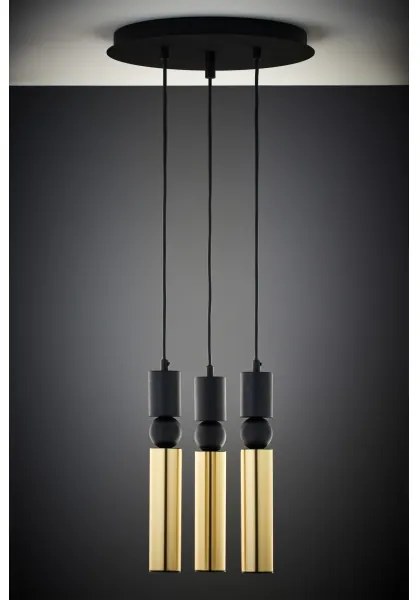 Jupiter 2016 - Luster na lanku ALAS 3xGU10/10W/230V zlatá/čierna