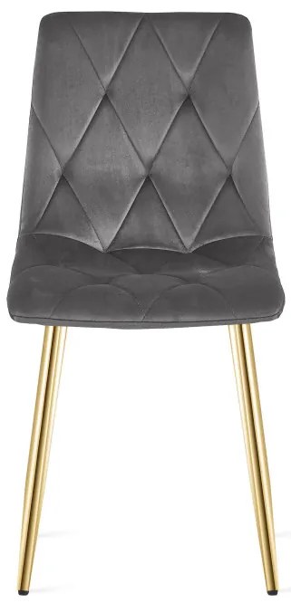 Jedálenská stolička LIBRA zamatová, tmavosivá / zlaté nohy
