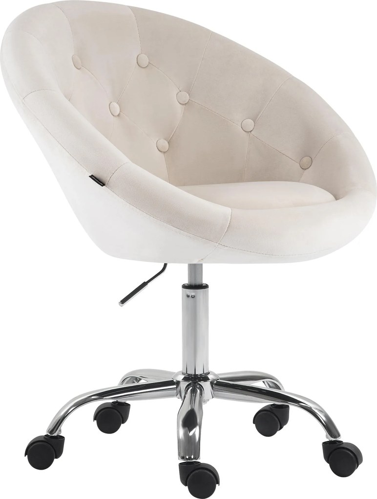 Pracovná stolička London zamat - krémová
