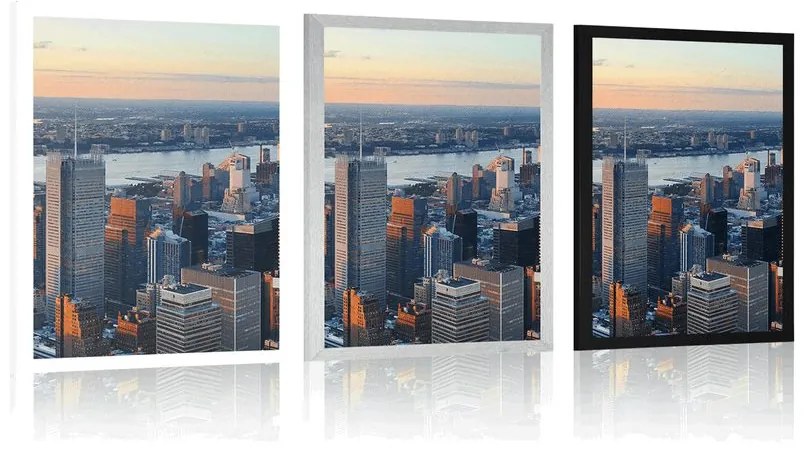 Plagát panoráma mesta New York - 60x90 black