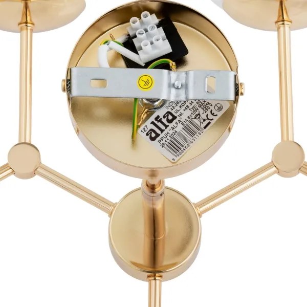 Luster na tyči FOTON  6xE14/40W/230V zlatá/biela